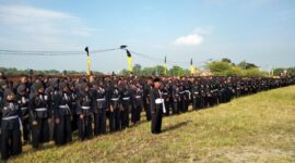 Sebanyak 1.424 siswa sabuk putih SH Terate Cabang Sragen Pusat Madiun mengikuti tes pendadaran sebagai tahapan akhir menuju pengesahan warga tingkat I, Minggu (24/5/2026). Foto: kabarsatu.id/sriyadi