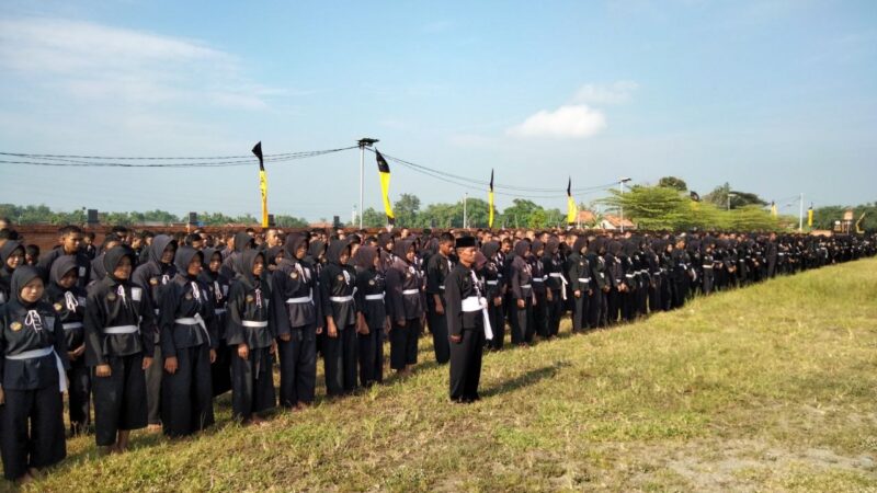 Sebanyak 1.424 siswa sabuk putih SH Terate Cabang Sragen Pusat Madiun mengikuti tes pendadaran sebagai tahapan akhir menuju pengesahan warga tingkat I, Minggu (24/5/2026). Foto: kabarsatu.id/sriyadi